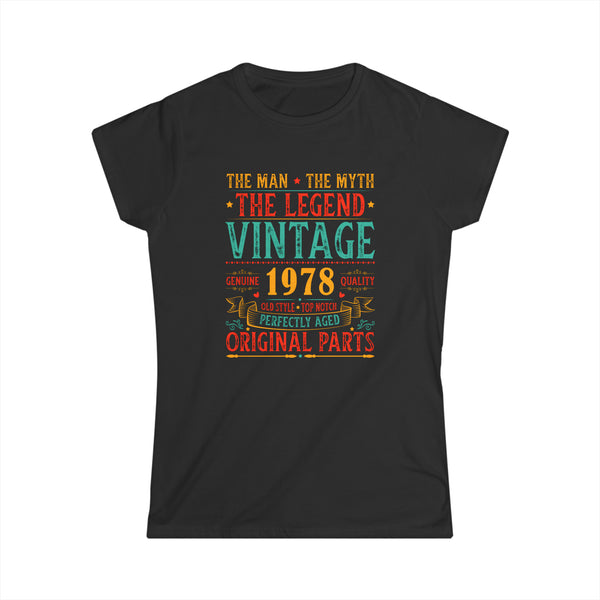 Vintage 1978 T Shirts for Women Retro Funny 1978 Birthday Women Tops