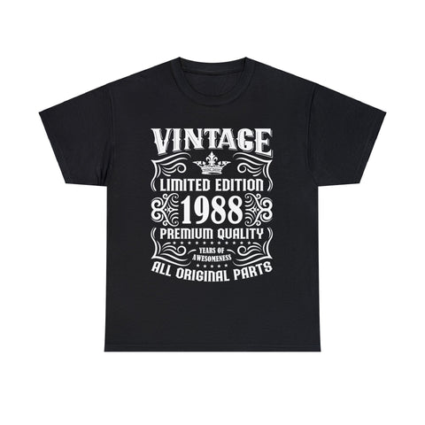 Vintage 1988 TShirt Men Limited Edition BDay 1988 Birthday Men Shirts Big and Tall Plus Size