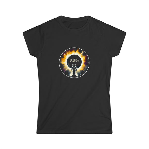 Astronomy Astronaut Watching Solar Eclipse April 08, 2024 Womens T Shirt