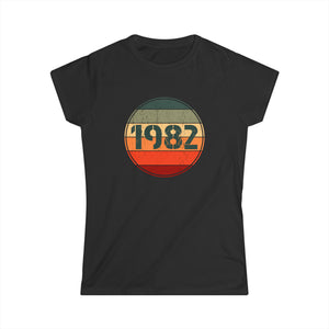 Vintage 1982 Birthday Shirts for Women Funny 1982 Birthday Womens Shirts