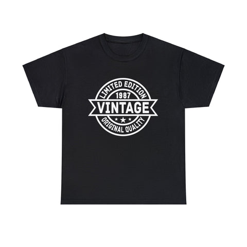 Vintage 1987 TShirt Men Limited Edition BDay 1987 Birthday Big and Tall Tshirts Shirts for Men