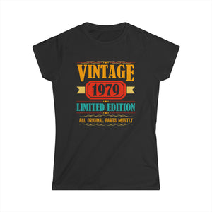 Vintage 1979 T Shirts for Women Retro Funny 1979 Birthday Shirts for Women