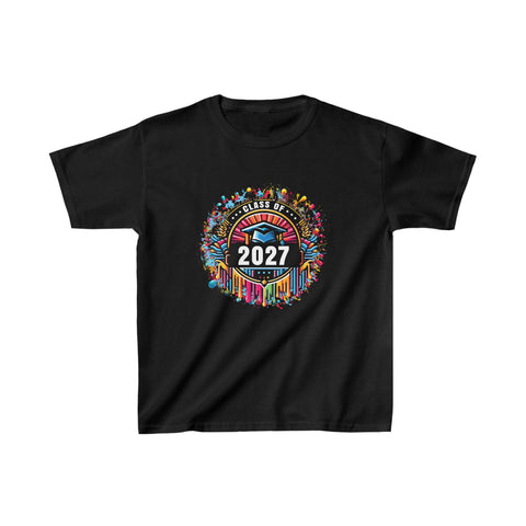 Class of 2027 Graduation School Vintage Senior 2027 Shirts for Boys