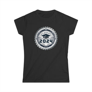 Class of 2024 Senior 2024 Graduation Vintage School Womens T Shirt