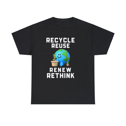 Earth Day Recycling Symbol Reuse Renew Rethink Recycle Men Shirts Big and Tall Plus Size