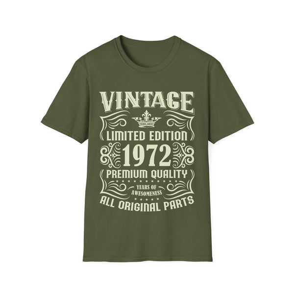 Vintage 1972 TShirt Men Limited Edition BDay 1972 Birthday Men Shirts