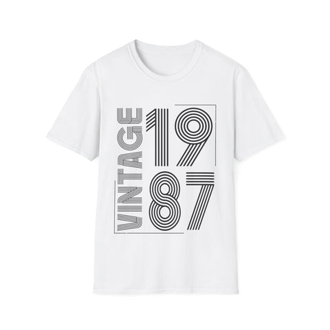 Vintage 1987 T Shirts for Men Retro Funny 1987 Birthday Mens Shirts