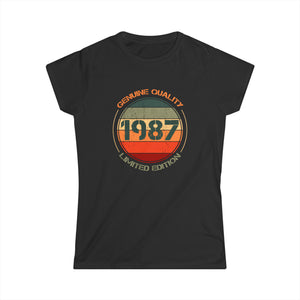 Vintage 1987 T Shirts for Women Retro Funny 1987 Birthday Womens T Shirt