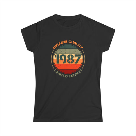 Vintage 1987 T Shirts for Women Retro Funny 1987 Birthday Womens T Shirt