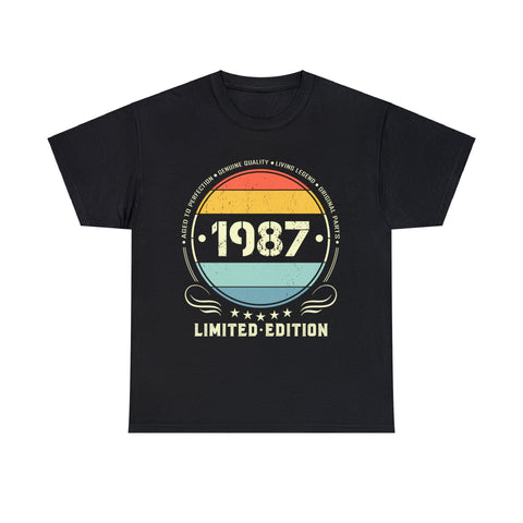 Vintage 1987 Limited Edition 1987 Birthday Shirts for Men Mens Shirt Plus Size Big and Tall