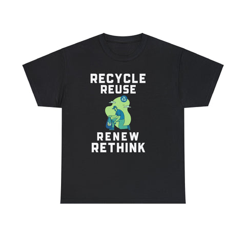 Happy Earth Day Environmental Symbol Reuse Renew Rethink Environment Big and Tall Tshirts Shirts for Men