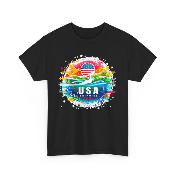 USA 2024 United States Athlete American Swimming 2024 USA Big and Tall Shirts for Men Plus Size