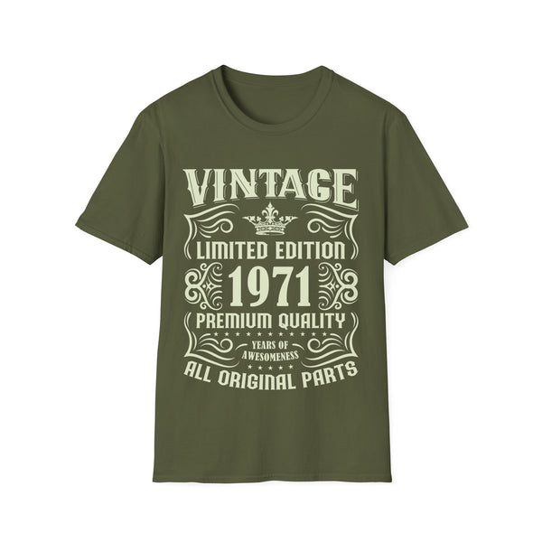 Vintage 1971 TShirt Men Limited Edition BDay 1971 Birthday Shirts for Men