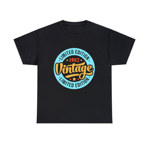 Vintage 1982 TShirt Men Limited Edition BDay 1982 Birthday Shirts for Men Plus Size Big and Tall