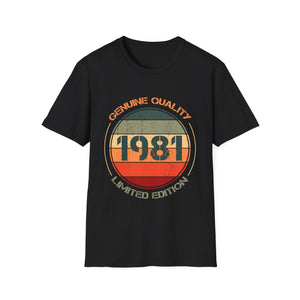 Vintage 1981 T Shirts for Men Retro Funny 1981 Birthday Mens T Shirt