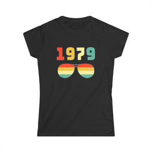 Vintage 1979 T Shirts for Women Retro Funny 1979 Birthday Womens T Shirt