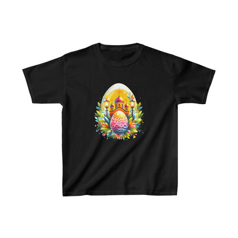 Russian Greek Byzantine Orthodox Cross He Is Risen Easter T Shirts for Boys