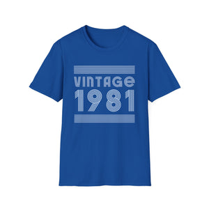 Vintage 1981 T Shirts for Men Retro Funny 1981 Birthday Mens T Shirt