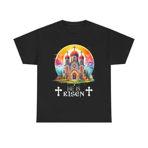 Christ is Risen Greek Russian Eastern Orthodox Pascha Easter Mens T Shirts Plus Size Big and Tall