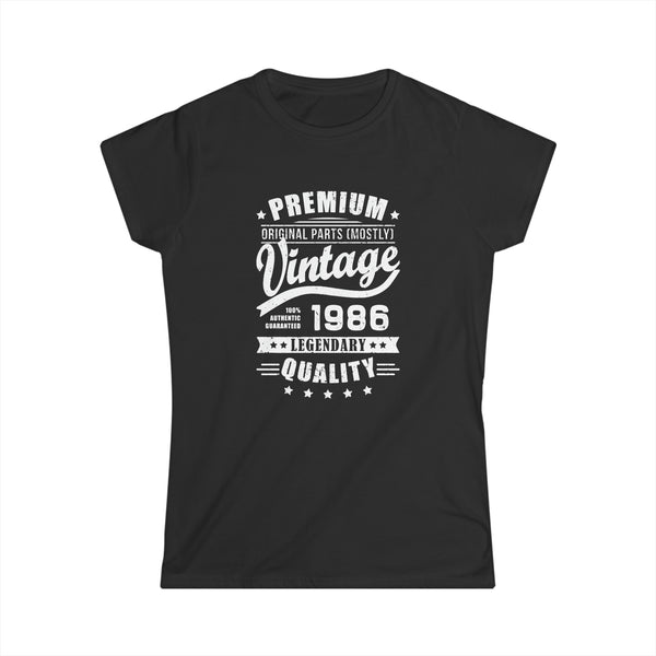Vintage 1986 T Shirts for Women Retro Funny 1986 Birthday Womens Shirt
