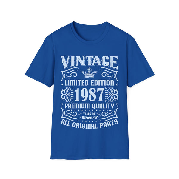 Vintage 1987 TShirt Men Limited Edition BDay 1987 Birthday Mens Shirts