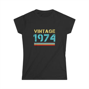 Vintage 1974 T Shirts for Women Retro Funny 1974 Birthday Womens T Shirt