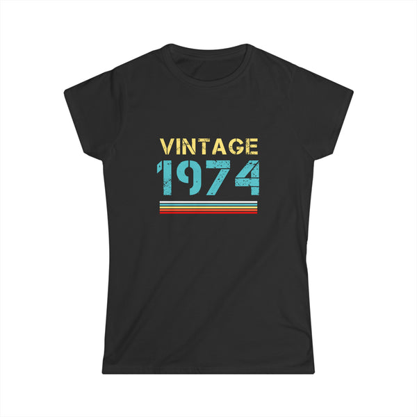 Vintage 1974 T Shirts for Women Retro Funny 1974 Birthday Womens T Shirt