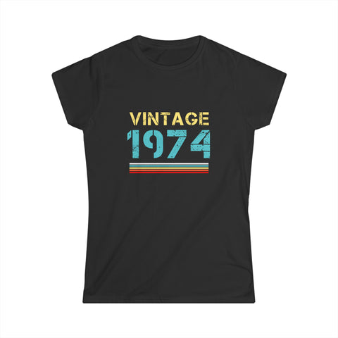 Vintage 1974 T Shirts for Women Retro Funny 1974 Birthday Womens T Shirt