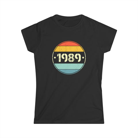 Vintage 1989 Birthday Shirts for Women Funny 1989 Birthday Women Shirts