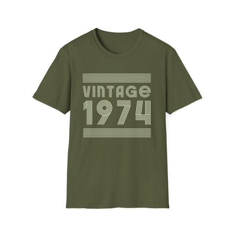 Vintage 1974 T Shirts for Men Retro Funny 1974 Birthday Mens Shirts