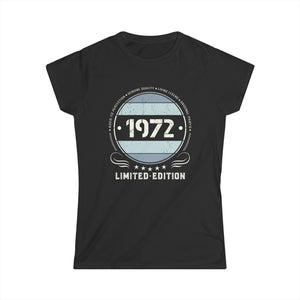 Vintage 1972 T Shirts for Women Retro Funny 1972 Birthday Shirts for Women