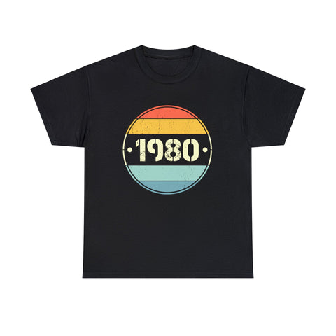 Vintage 1980 Birthday Shirts for Men Funny 1980 Birthday Mens Shirt Plus Size Big and Tall