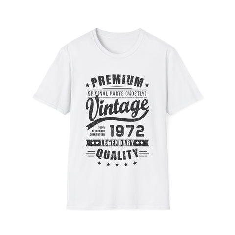 Vintage 1972 T Shirts for Men Retro Funny 1972 Birthday Mens Tshirts