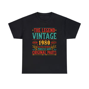 Vintage 1980 TShirt Men Limited Edition BDay 1980 Birthday Shirts for Men Plus Size Big and Tall