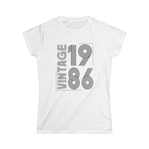 Vintage 1986 T Shirts for Women Retro Funny 1986 Birthday Shirts for Women