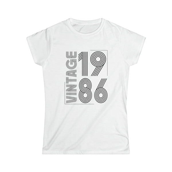 Vintage 1986 T Shirts for Women Retro Funny 1986 Birthday Shirts for Women
