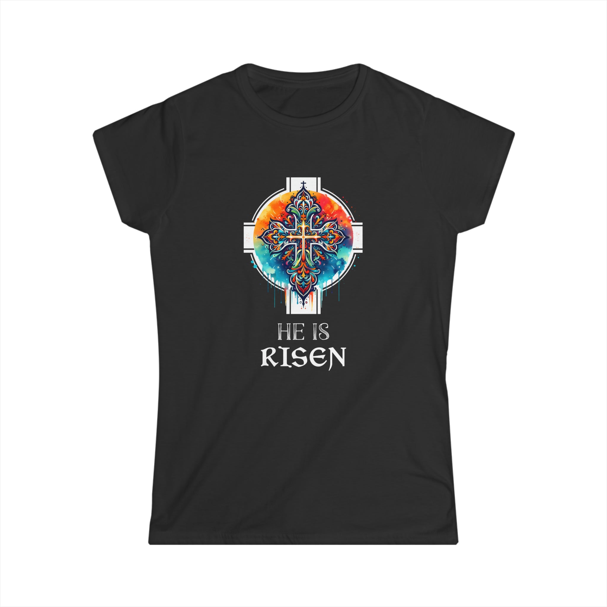 He Is Risen Cross Jesus Easter Christian Religious Men Teens Womens T Shirt