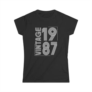 Vintage 1987 T Shirts for Women Retro Funny 1987 Birthday Womens Shirt