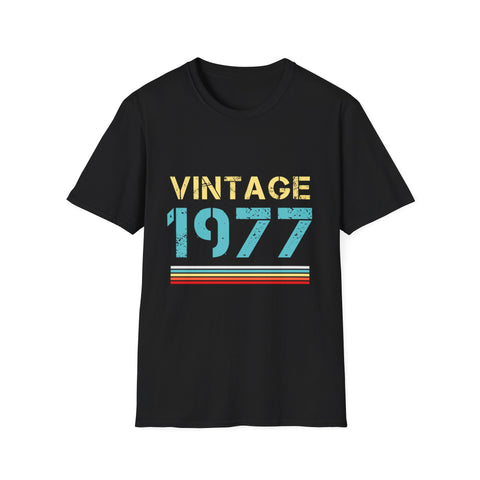 Vintage 1977 T Shirts for Men Retro Funny 1977 Birthday Mens Shirt