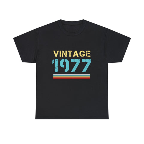 Vintage 1977 T Shirts for Men Retro Funny 1977 Birthday Mens Shirt Plus Size Big and Tall
