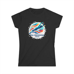 USA 2024 United States American Sport 2024 Swimming Shirts for Women