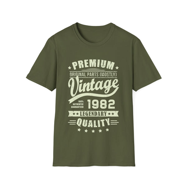Vintage 1982 T Shirts for Men Retro Funny 1982 Birthday Mens Tshirts