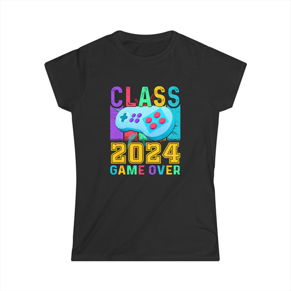 Game Over Class Of 2024 Shirt Students Funny 2024 Graduation Womens Shirt