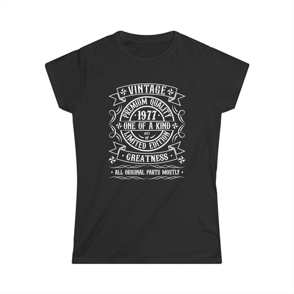 Vintage 1977 T Shirts for Women Retro Funny 1977 Birthday Women Shirts