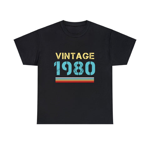 Vintage 1980 T Shirts for Men Retro Funny 1980 Birthday Big and Tall Tshirts Shirts for Men