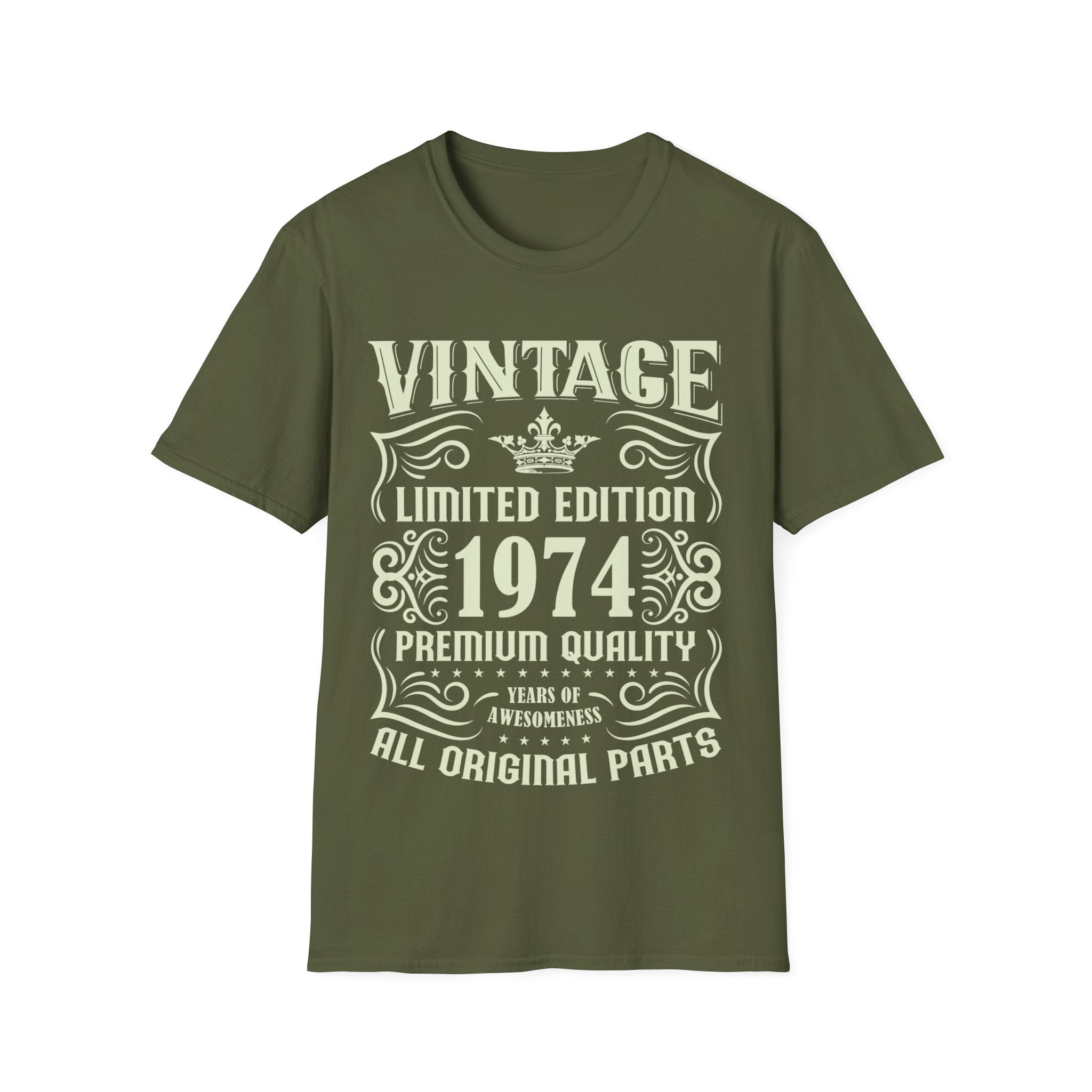 Vintage 1974 TShirt Men Limited Edition BDay 1974 Birthday Mens Tshirts