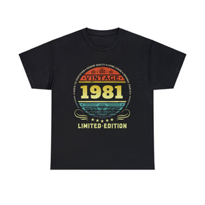 Vintage 1981 Limited Edition 1981 Birthday Shirts for Men Shirts for Men Plus Size Big and Tall