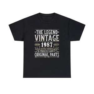 Vintage 1987 T Shirts for Men Retro Funny 1987 Birthday Mens T Shirts Plus Size Big and Tall