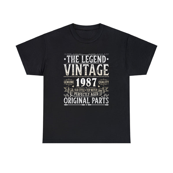 Vintage 1987 T Shirts for Men Retro Funny 1987 Birthday Mens T Shirts Plus Size Big and Tall