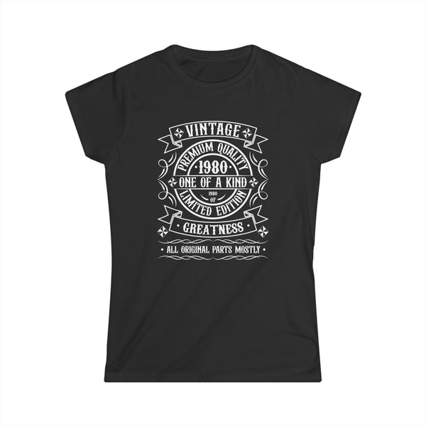 Vintage 1980 T Shirts for Women Retro Funny 1980 Birthday Womens T Shirts